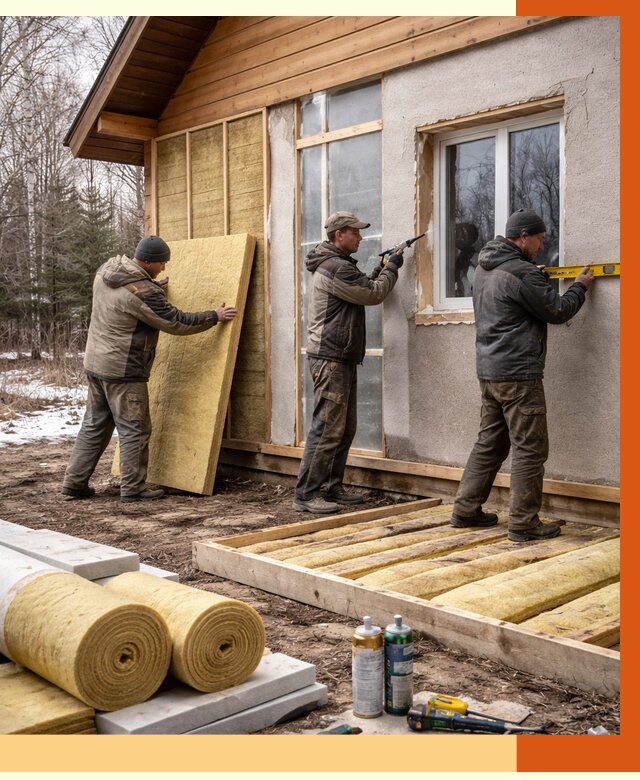 Утепление дачного дома в Чапаевске от 4852 руб/м2 — недорого | ТепломастерЧпв