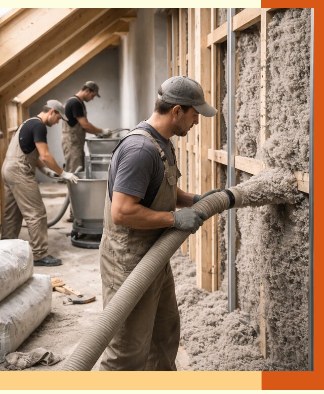 Утепление таунхауса эковатой в Чапаевске от 2247 руб./м² — монтаж и задувка | ТепломастерЧпв