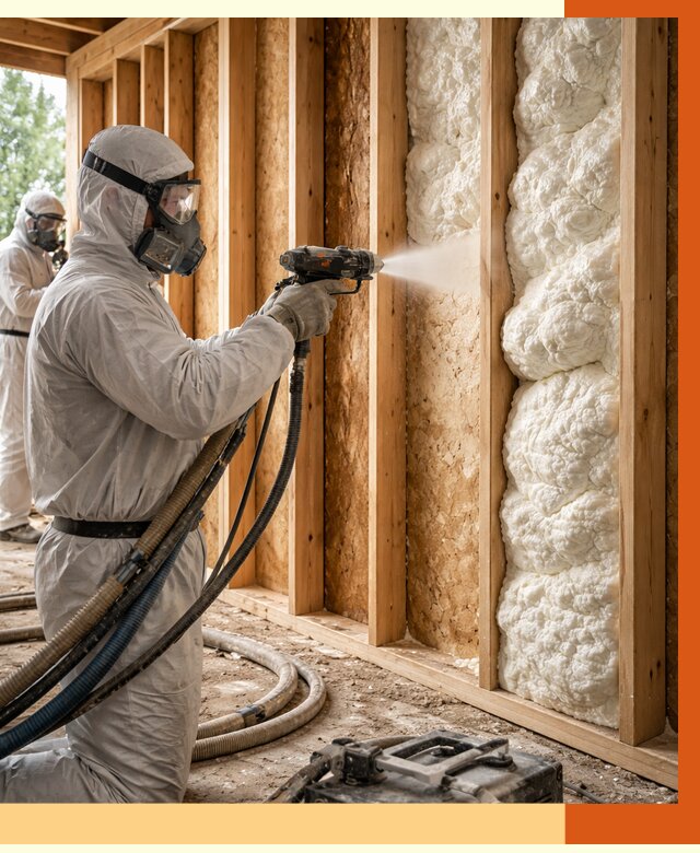 Утепление каркасного дома ППУ в Чапаевске от 2860 руб./м2 — работа под ключ | ТепломастерЧпв