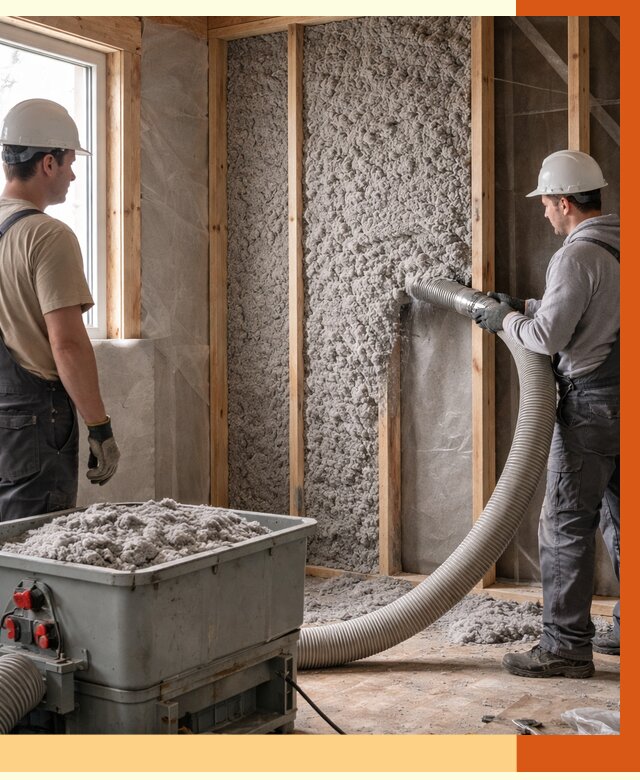 Утепление каркасного дома эковатой в Чапаевске от 1839 руб. | ТепломастерЧпв