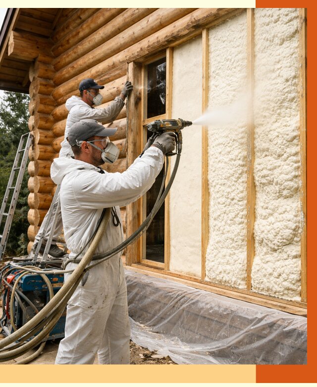 Утепление деревянного дома ППУ в Чапаевске от 4290 руб/м2 | ТепломастерЧпв — под ключ