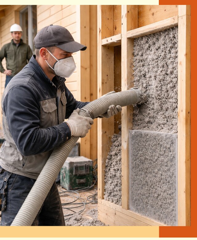 Утепление дома из бруса эковатой в Чапаевске от 1890 руб/м2 | ТепломастерЧпв