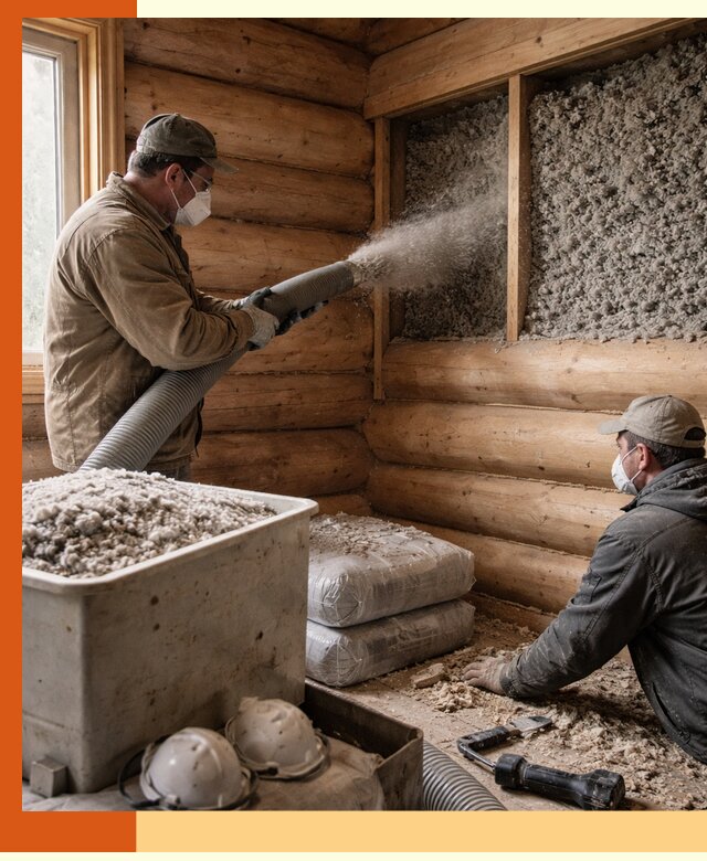 Утепление дома из бруса эковатой в Чапаевске