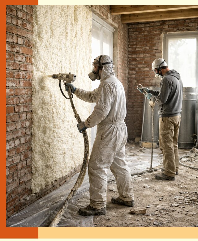 Утепление кирпичного дома пенополиуретаном в Чапаевске