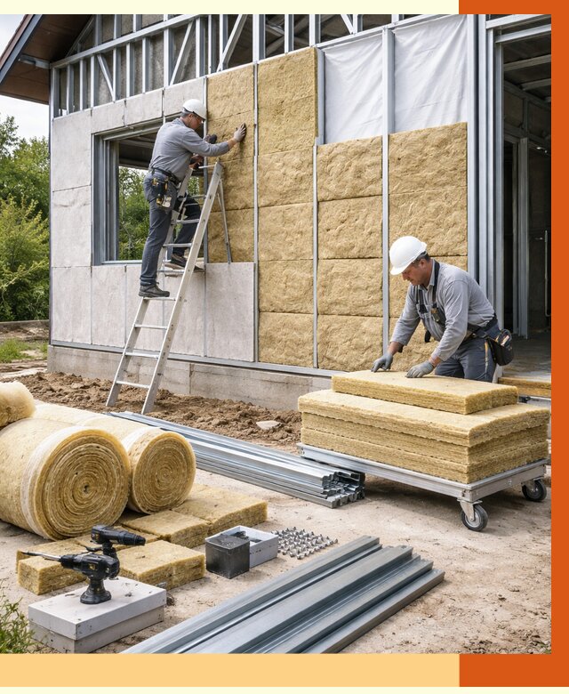 Утепление дома из ЛСТК в Чапаевске от 5312 руб./м² — профессионально | ТепломастерЧпв