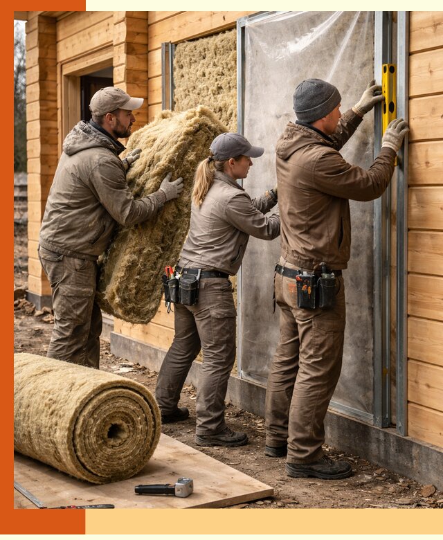 Утепление дома из двойного бруса в Чапаевске качественно и надёжно