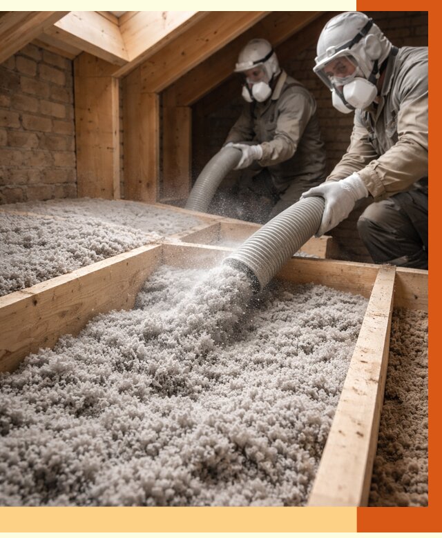 Утепление коттеджа эковатой в Чапаевске от 2554 руб./м² — комплексная задувка и монтаж | ТепломастерЧпв