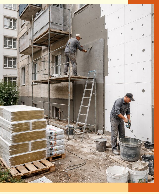 Утепление квартиры снаружи в Чапаевске от 6282 руб/м2 под ключ | ТепломастерЧпв