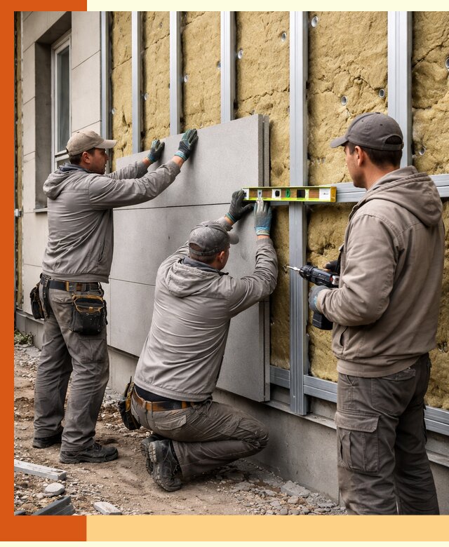 Утепление вентилируемого фасада под ключ в Чапаевске