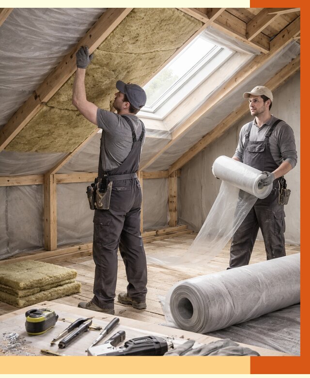 Утепление крыши изнутри мансарды в Чапаевске от 4290 руб./м² | ТепломастерЧпв