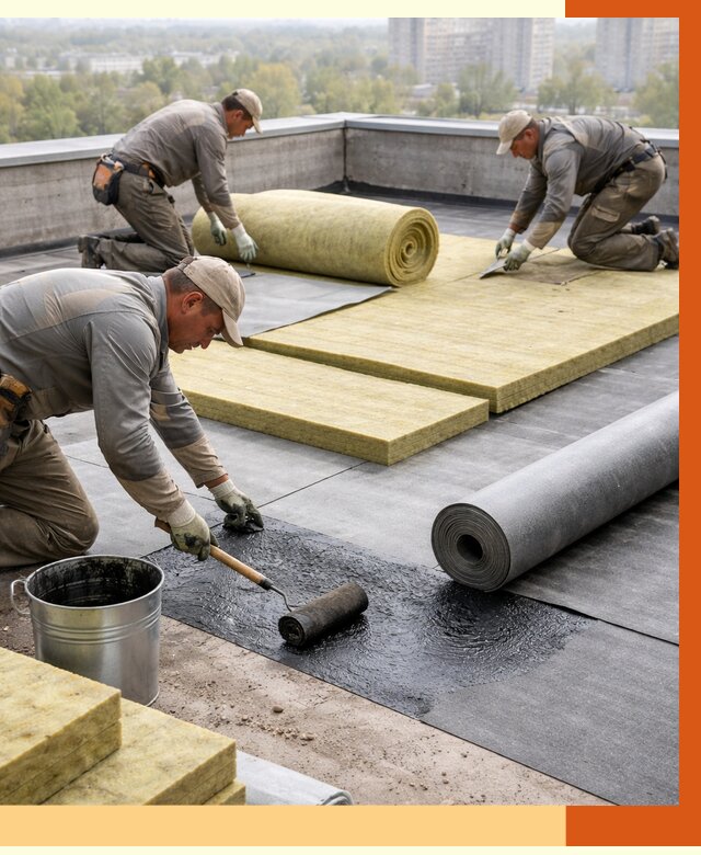 Утепление плоской крыши в Чапаевске от 7355 руб./м2 под ключ | ТепломастерЧпв