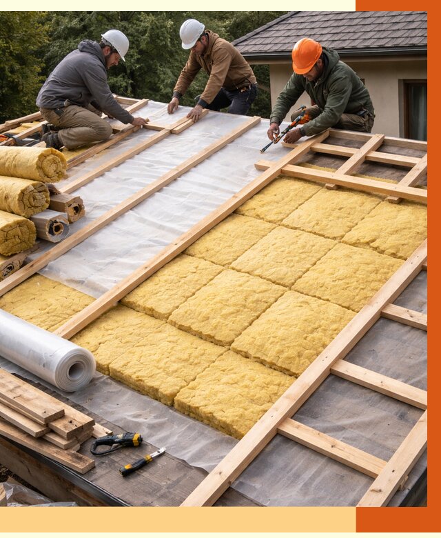 Утепление скатной крыши в Чапаевске от 1277 руб./м2 под ключ | ТепломастерЧпв