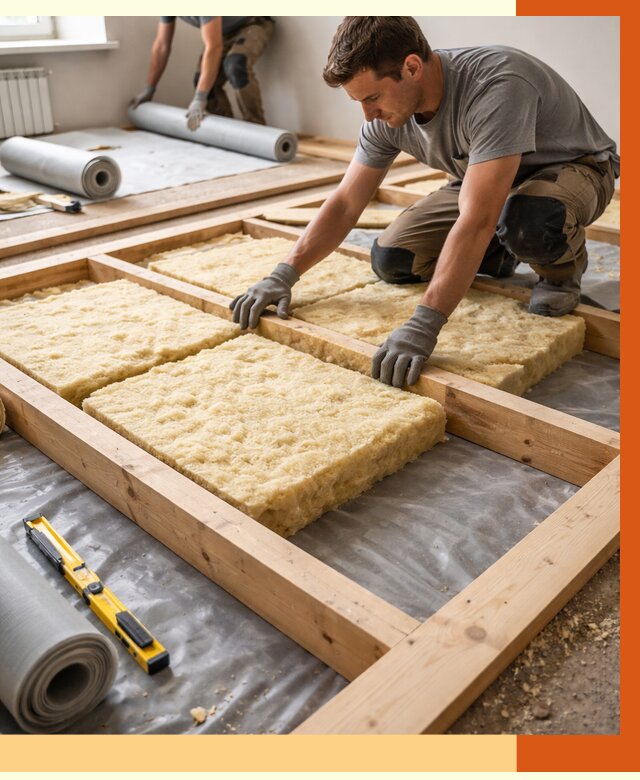 Утепление деревянного пола в Чапаевске от 1532 руб./м2 под ключ | ТепломастерЧпв