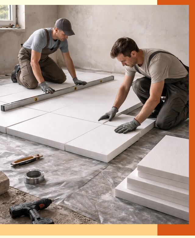 Утепление бетонного пола в Чапаевске от 2554 руб/м2 — монтаж и цена | ТепломастерЧпв