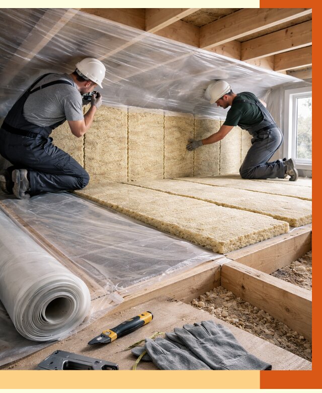 Утепление перекрытий в Чапаевске от 2911 руб/м2 — утепление межэтажных и чердачных | ТепломастерЧпв