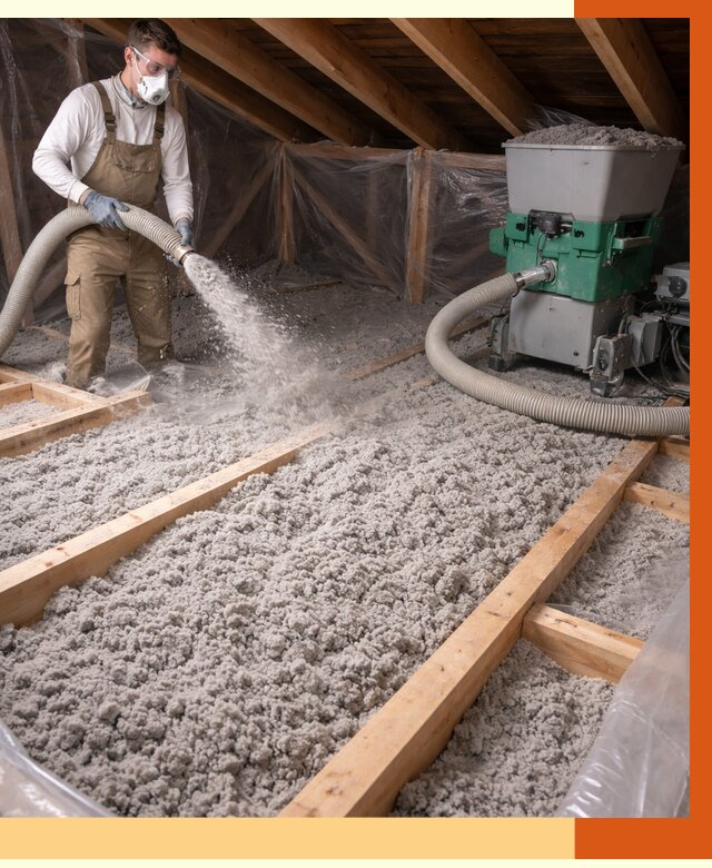 Утепление чердака эковатой в Чапаевске от 1481 руб/м2 — заказать у ТепломастерЧпв