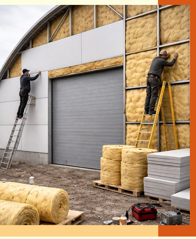 Утепление ангара пенополиуретаном в Чапаевске от 7355 руб./м² — комплекс от ТепломастерЧпв