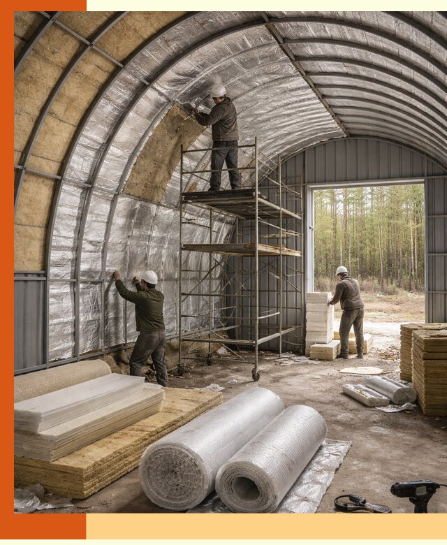 Утепление арочного ангара под ключ в Чапаевске