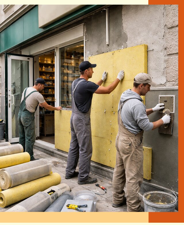 Утепление магазина в Чапаевске от 4597 руб/м2 — цена, стены и снаружи | ТепломастерЧпв