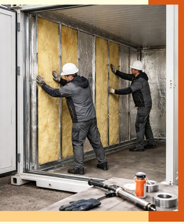 Утепление рефрижераторного контейнера в Чапаевске от 45968 руб./м² | ТепломастерЧпв