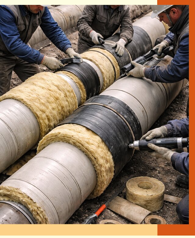 Утепление трубопровода в Чапаевске под ключ от 1890 руб. — надежно и выгодно | ТепломастерЧпв