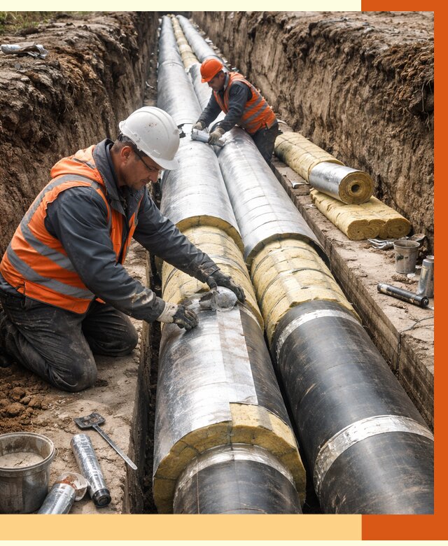 Утепление теплотрассы в Чапаевске от 4597 руб./м2 — ппу и комплексная изоляция | ТепломастерЧпв