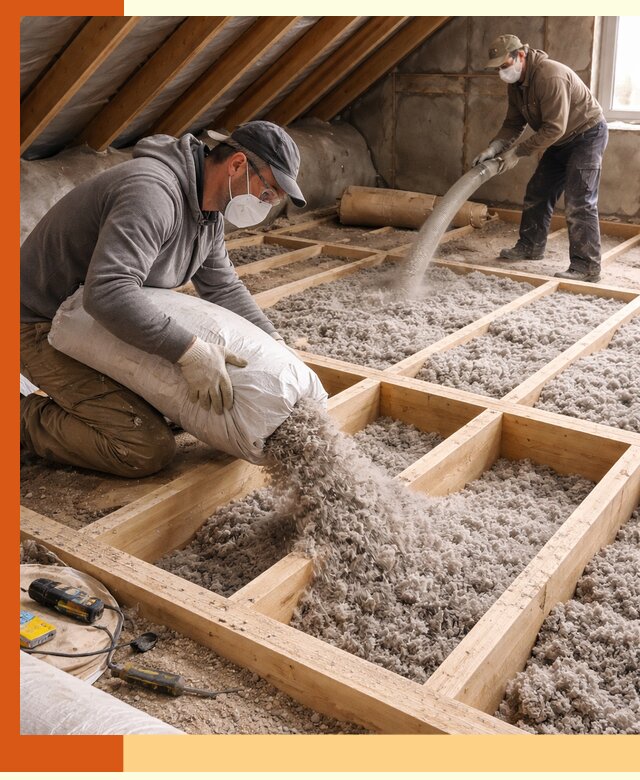 Заполнение полостей чердачного перекрытия в Чапаевске качественно и надёжно