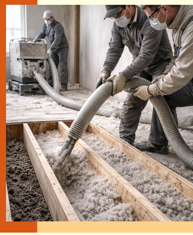 Заполнение полостей межэтажного перекрытия в Чапаевске эффективно и герметично