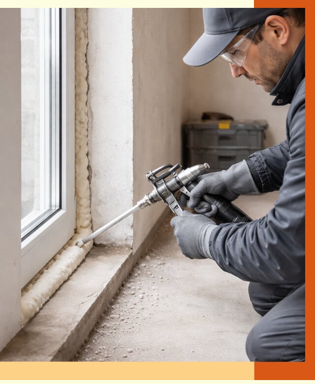 Герметизация стыков ППУ в Чапаевске от 1685 руб. за м2 — утепление примыканий под ключ | ТепломастерЧпв