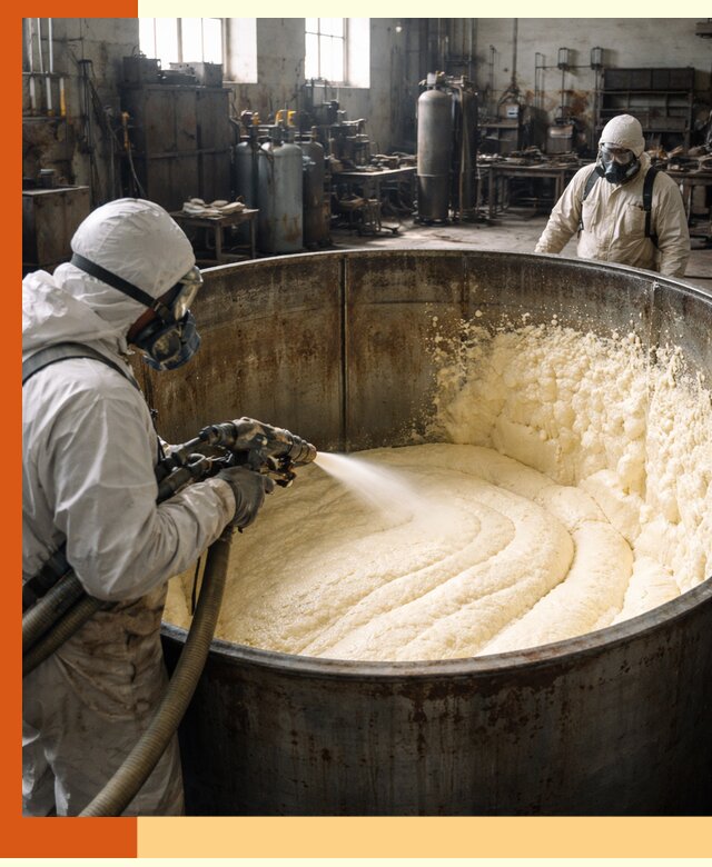 Заливка ппу в емкости с полной изоляцией и герметизацией в Чапаевске