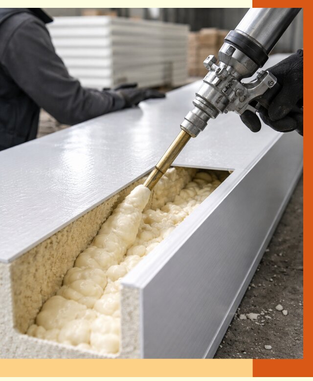 Заполнение пустот холодильных панелей в Чапаевске от 7661 руб. | ТепломастерЧпв