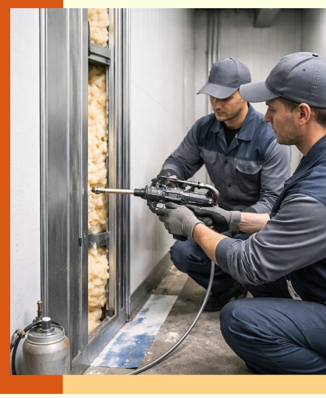 Заполнение пустот холодильных панелей в Чапаевске специализированной пеной