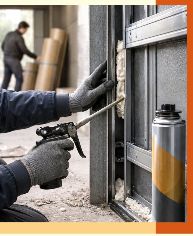 Заполнение пустот ворот в Чапаевске от 4597 руб. — заливка ППУ, утепление под ключ | ТепломастерЧпв