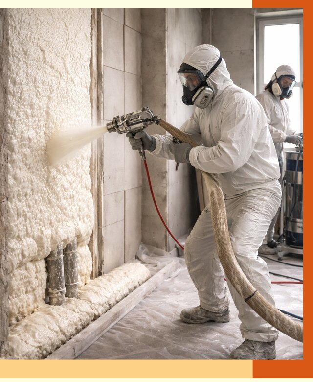 Напыление пенополиуретана в Чапаевске от 7661 руб./м2 — услуги и монтаж ППУ | ТепломастерЧпв