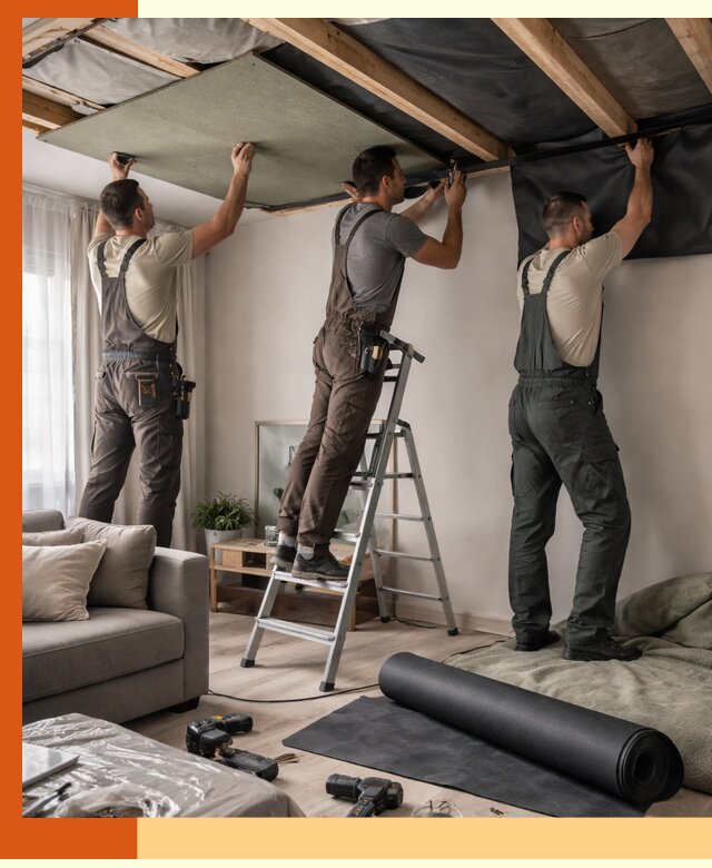 Шумоизоляция потолка в Чапаевске — профессиональное устранение шумов