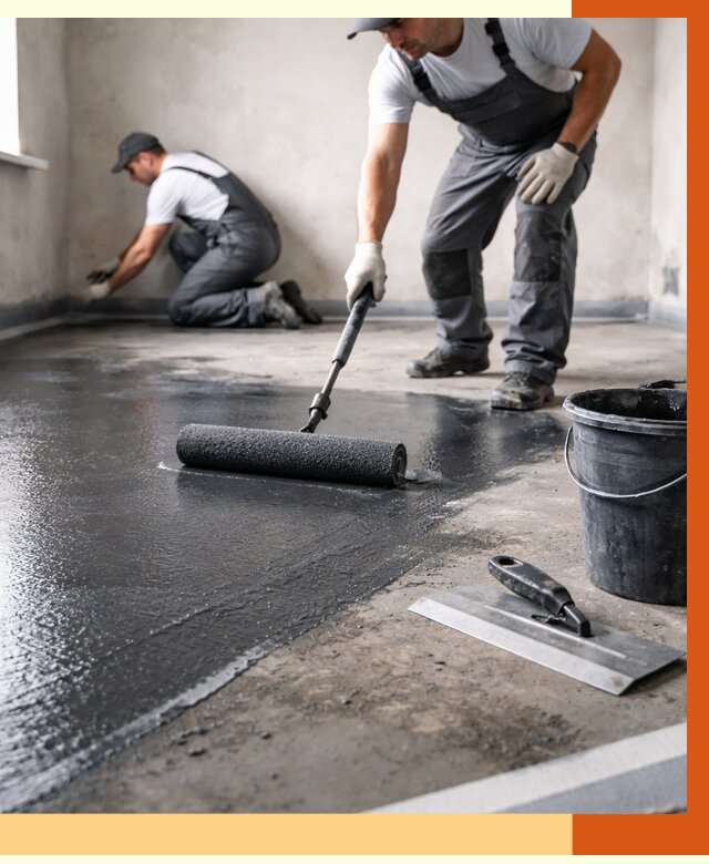 Профессиональная гидроизоляция пола в Чапаевске от 8683 руб. под ключ | ТепломастерЧпв