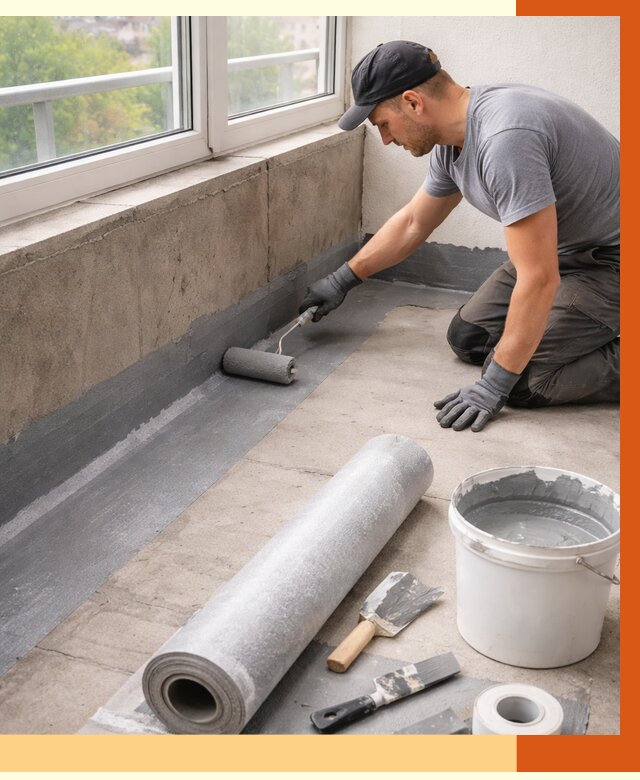 Профессиональная гидроизоляция балкона в Чапаевске от 4290 руб. | ТепломастерЧпв