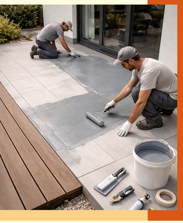 Гидроизоляция террасы в Чапаевске под ключ от 7661 руб./м² | ТепломастерЧпв