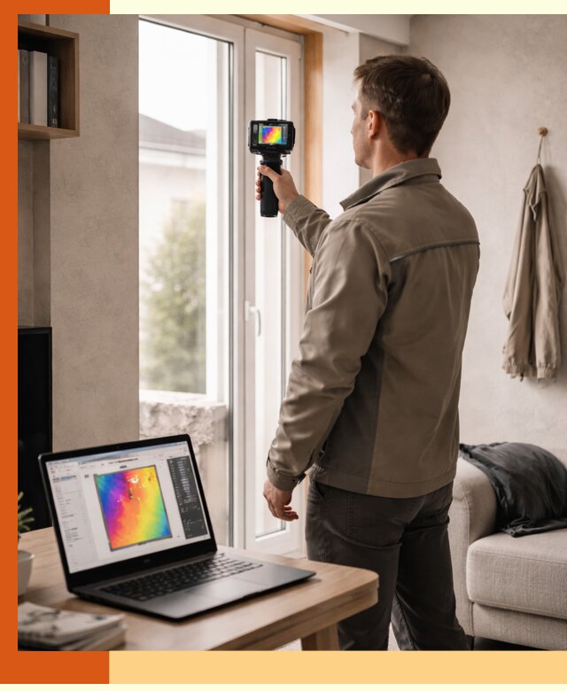 Тепловизионное обследование квартиры в Чапаевске для поиска утечек тепла