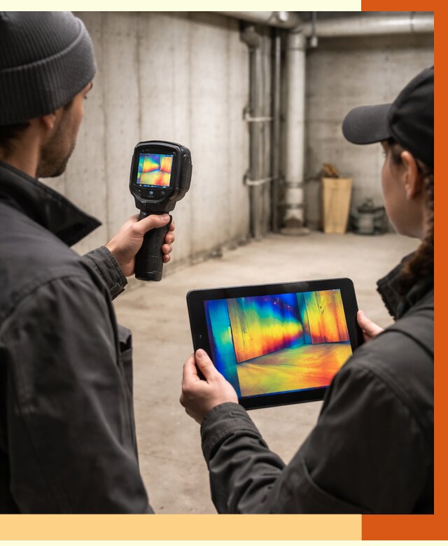 Тепловизионное обследование подвала в Чапаевске от 4597 руб. — проверка гидроизоляции | ТепломастерЧпв