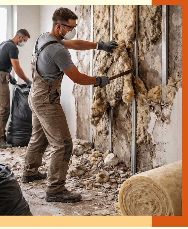 Демонтаж старого утеплителя в Чапаевске от 3575 руб. — работы под ключ | ТепломастерЧпв