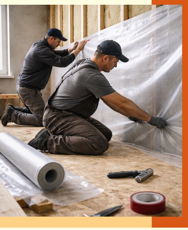 Монтаж пароизоляции в Чапаевске от 2554 руб. — установка и укладка под ключ | ТепломастерЧпв