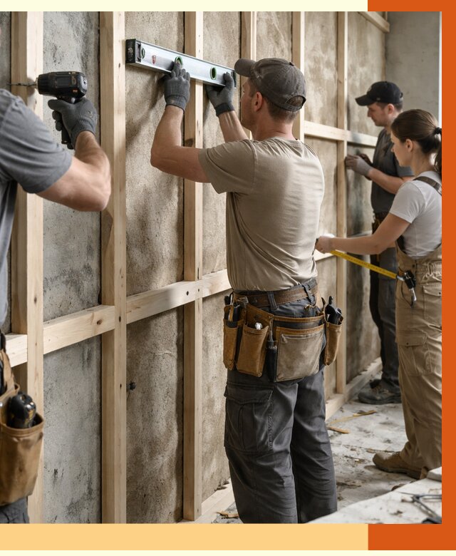 Монтаж обрешетки под утепление в Чапаевске от 1175 руб/м² | Заказать у ТепломастерЧпв