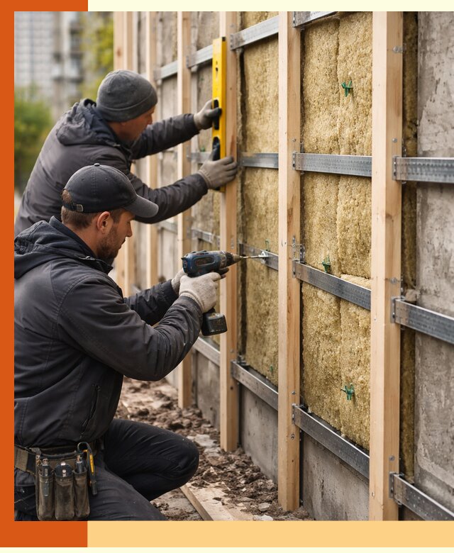 Монтаж обрешетки под утепление зданий и квартир в Чапаевске